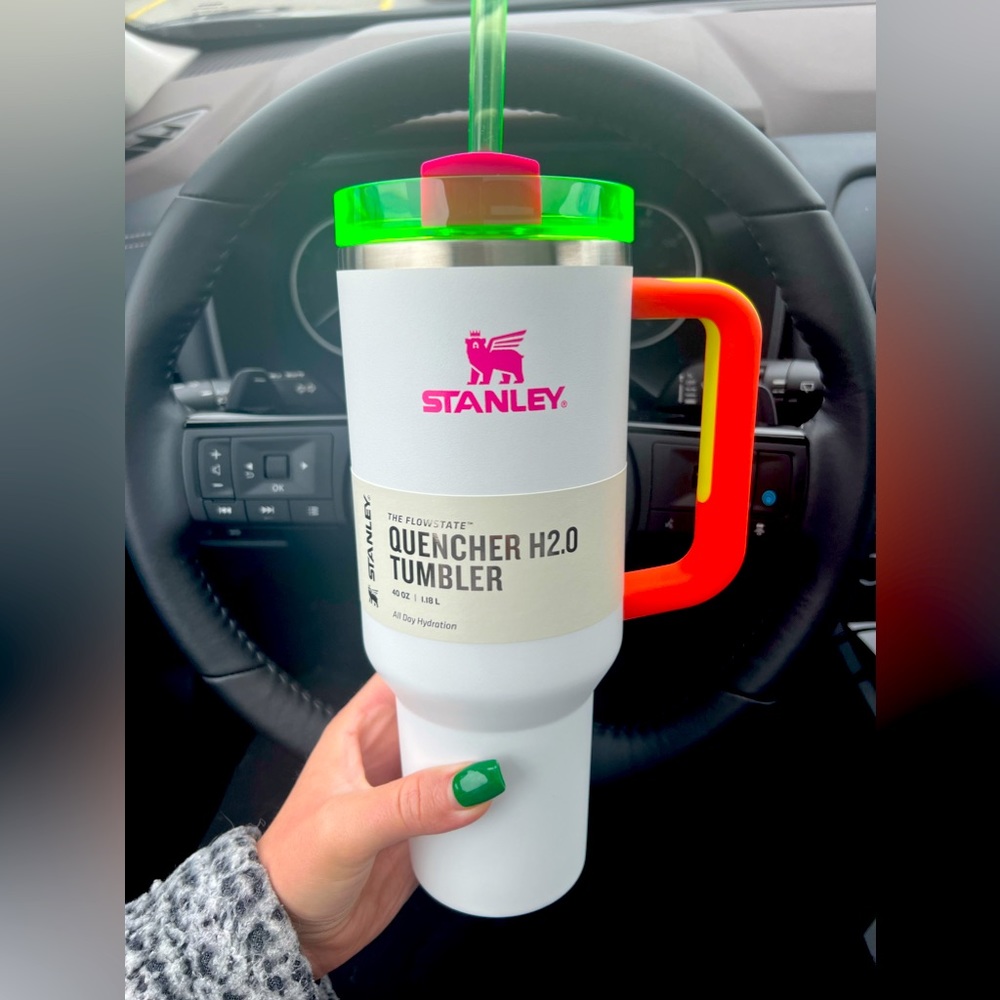 40oz Neon White Stanley Tumbler